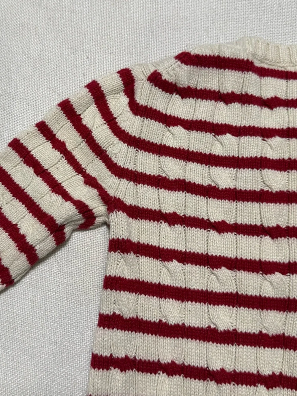 Gap Baby Striped Knit One Piece Sweater Bodysuit Jumpsuit Cream Red 6-12‎ Months